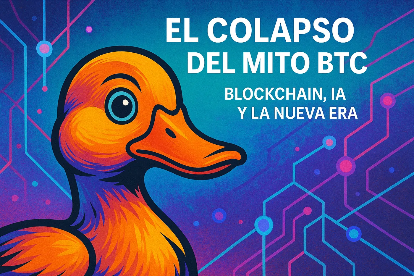 Ilustración del ensayo «BTC: el principio del fin de una burbuja — y el comienzo de algo más grande» de David Rivera