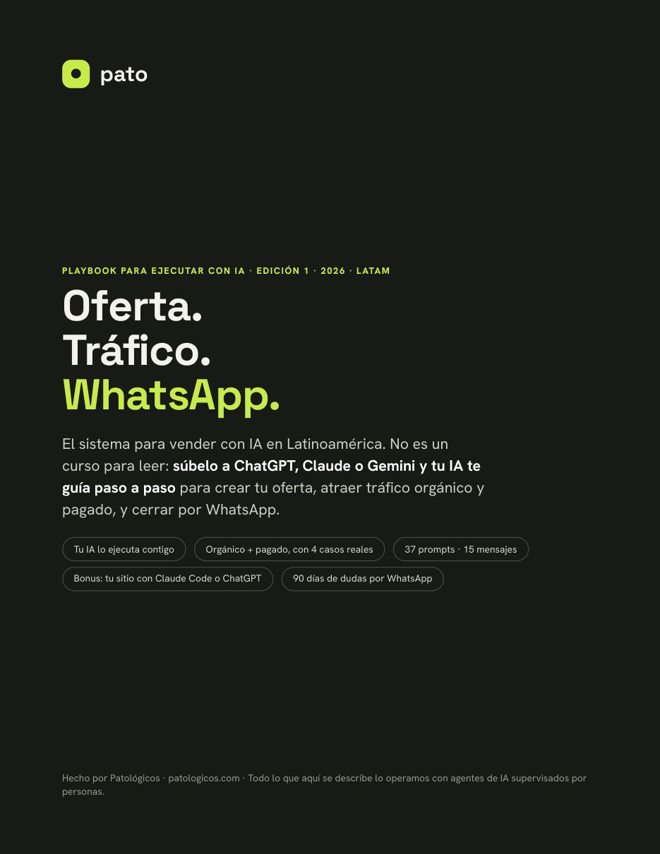 Portada del playbook Oferta, Tráfico y WhatsApp